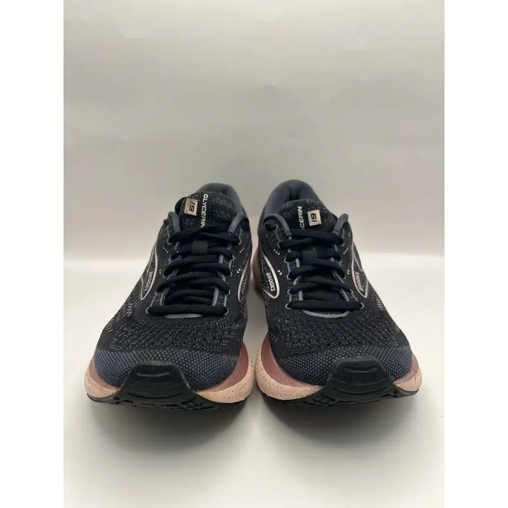 Brooks Glycerin 19 Black And Pink Running Shoes Women Size 9